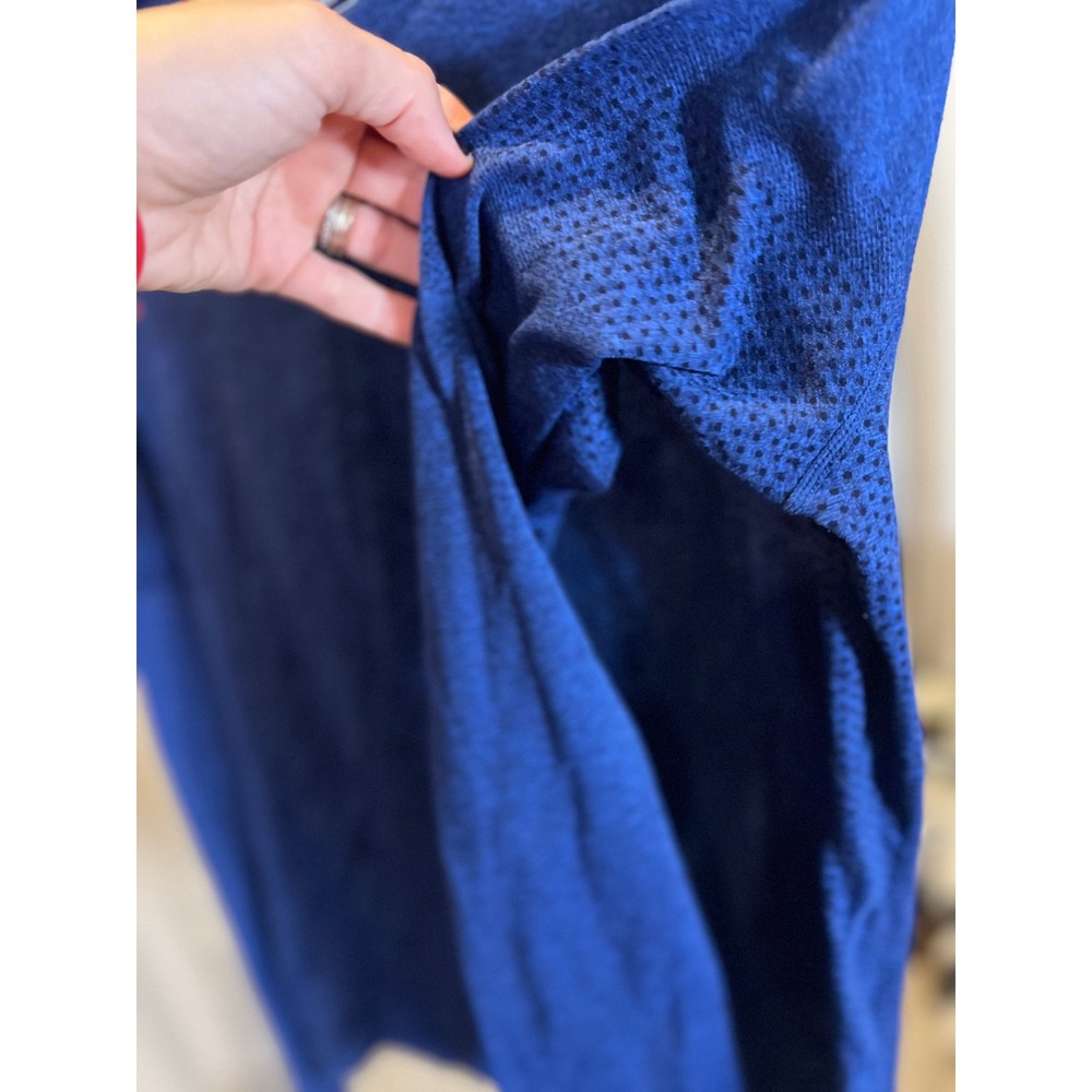 FIGS Seamless Long Sleeve Performance Top Royal Blue Space Dye Large Womens - Picture 6 of 8